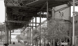 Looking west from Central Park West and 110th Street