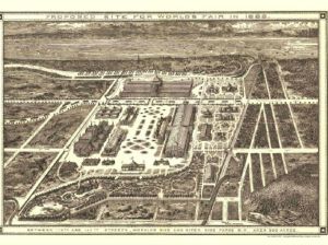 Plan for the 1883 World's Fair site in Morningside Heights