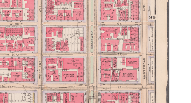 1916 Bromley Map showing Unter den linden's location at Broadway and 97 - 98th Street